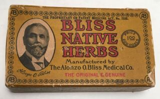 Vintage Quack Medicine ? Bliss Native Herbs Box Not Tin Purifier Of The Blood