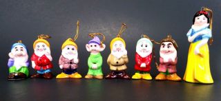 Disney Snow White And The Seven Dwarfs Christmas Ornaments 8 Figure Set