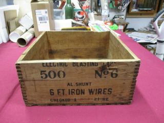 Vintage Wooden Dupont Blasting Wooden Blasting Cap Box