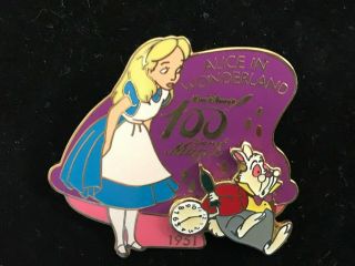 Pin 6114 Disney Japan 100 Years Of Magic - Alice With White Rabbit 3d Pin