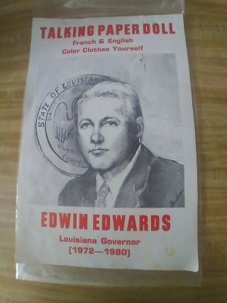 Rare Louisiana Governor Edwin Edwards Talking Paper Doll Art Ewe