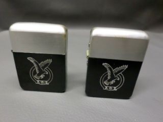 2 Vintage F.  O.  E.  Fraternal Order Of Eagles Pocket Lighters - Work - N.  O.  S.