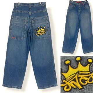 Vintage Jnco Jeans Fit 32x32 Wide Leg Double Deep Pocket Crown Embroidered Skate