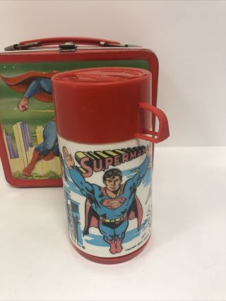 Vintage Superman Metal Lunchbox & Thermos 1978 DC Comics Christopher Reeves 2