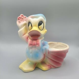Vintage Donald Duck Ceramic Planter Walt Disney Disneyland Figurine Usa