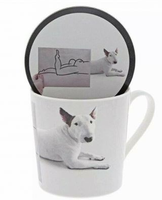 Jimmy The English Bull Terrier Mug Coaster Set Boxed Gift Dog Cup Posing Gift