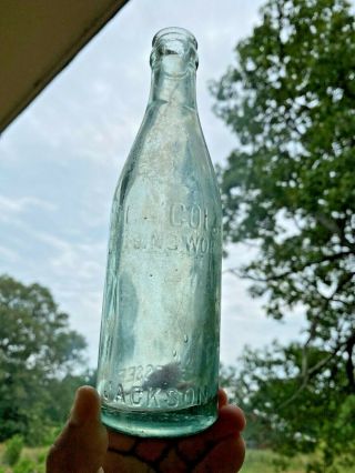 R4) Vintage Coca Cola Straight Sided Bottle Jackson Tn Snake Line Coke Rare