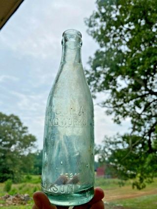 R4) Vintage Coca Cola Straight Sided Bottle Jackson TN Snake Line COKE RARE 3