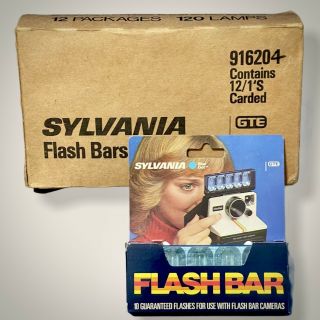 Vtg Full Box Of 12 Sylvania Blue Dot Flash Bar 10 Flash Ea.  Gte Old Stock.