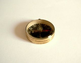 Vintage German Brass Pocket Watch Style Compass Stamped 