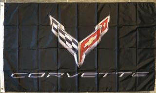 Corvette C8 Logo 3x5 Garage Wall Banner Flag Chevrolet Stingray