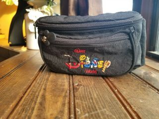 Walt Disney World Character Black Embroidered Adj Fanny Pack Waist Bag