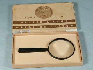 1920s Vintage Bausch & Lomb Magnifying Glass.  Bakelite Handle