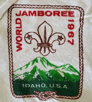 Vintage 1967 Bsa Kerchief Boy Scouts World Jamboree Idaho Us Neckerchief Bandana