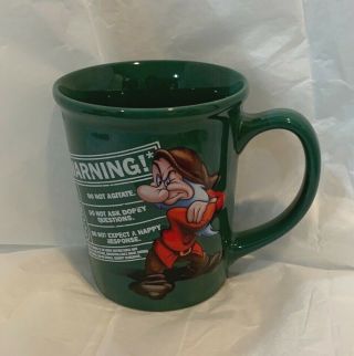 Disney Store Grumpy Coffee Mug Large Cup Dwarf Grumpy 3 - D