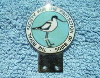 Vintage 1960s Royal Society For Protection Birds Car Badge - Rspb Wildfowl Trust
