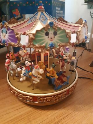 Vintage Mr Christmas A Mickey Holiday Carousel Disney Decor 30 Songs 1997