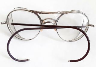 Vintage Antique Bausch & Lomb Clear Goggles Safety Glasses Steampunk