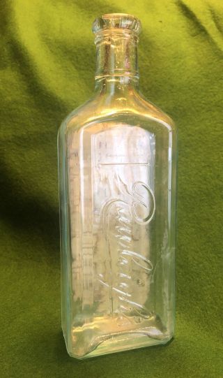 Vintage Rawleighs Golden Cough Syrup Apothecary Embossed Glass Pharmacy Bottle 3