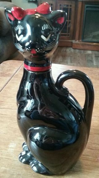 Vintage Shafford Redware Cat Vinegar Oil Cruet Decanter Perfect