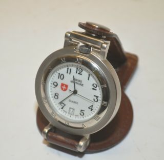 Vintage Swiss Army Military White Dial Travel & Pocket & Belt Quartz Watch