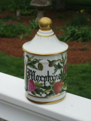 Vintage Morphine Apothecary Jar - Beautifully Done Painting / Poppies