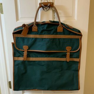 Polo Ralph Lauren Garment Bag Suit Travel Luggage Folding Green Tan Vintage