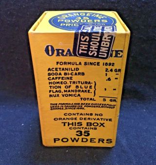 Antique Medicine Quack: Orangeine Powders For Headache,  Etc,  Contents.