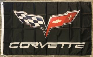 Corvette C6 Logo 3x5 Garage Wall Banner Flag Chevrolet