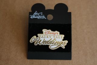 Rare Dlr Disneland Disney Fairy Tale Weddings Marriage Love Golden Glitter Pin