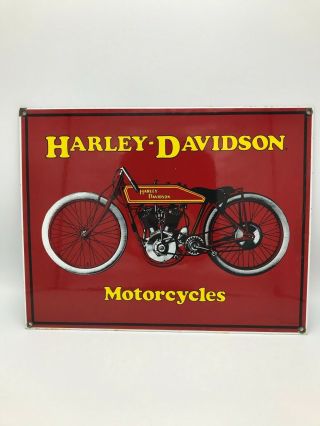 Harley Davidson Motorcycle 14 " X 11 " Metal Porcelain Sign