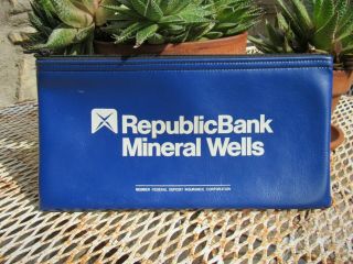 Vintage Deposit Bag Republic Bank - Mineral Wells Texas Palo Pinto County