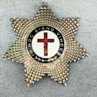 Masonic Knights Templar Sash Badge In Hoc Signo Vinces 1910 ￼ Vintage Pin Medal