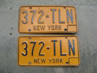 1973 73 - 1986 86 York Ny License Plate Pair Yom 372 Tln Tags Set