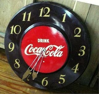 Vintage 18 " Diameter Metal Coca - Cola Advertising Clock - Not - For Repair