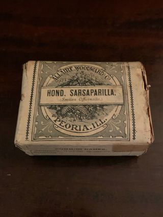Antique Herbal Medicine Allaire Woodward & Co.  Sarsaparilla Contents