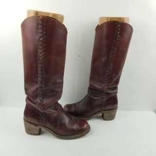 Vintage 1980’s Frye Campus Boots Saddle Color Size 7.  5 B Cowgirl Distressed