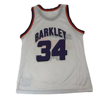Vintage Champion Phoenix Suns Charles Barkley Jersey White Mens Sz 44