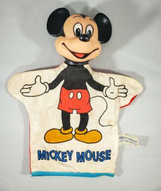 Vintage 1960s Mickey Mouse Hand Puppet Walt Disney Productions Japan Rubber Head