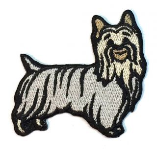 Silky Terrier Iron On Embroidered Patch