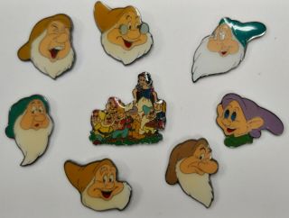 Disney Pin Princess Snow White And The Seven Dwarfs Set Of 8 Pins