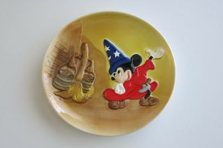 Walt Disney Fantasia 50th Anniversary Mickey Sorcerer Plate 3d Decorative