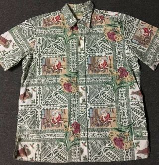 Vtg Reyn Spooner 1999 Mele Kalikimaka Christmas Shirt Xxxl Usa 80s 90s Hawaiian
