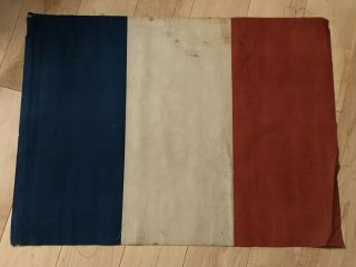 Vintage 1950 - 60 French Republic France Blue White Red Flag 23’’1/4 X 17’’1/2