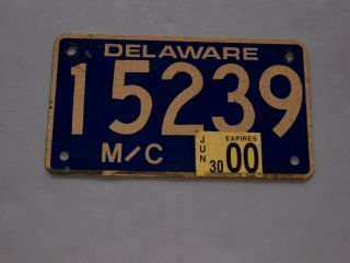 2000 Delaware Motorcycle License Plate