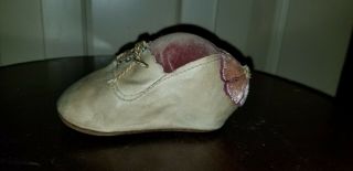 Antique Lace Up Silk Flower Embroidered Doll Shoe Pin Cushion