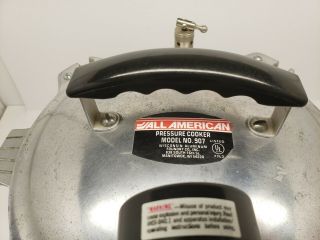 Vintage All - American 907 7 Qt Aluminum Pressure Cooker Manitowoc Wis Canner 2
