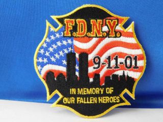 York City Fire Department 9 11 In Memory Of Heroes Vintage Patch Badge Fdny
