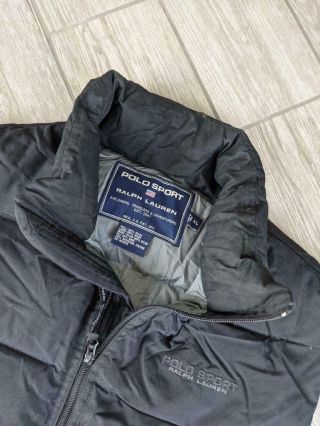 1990s vintage POLO SPORT ralph lauren GOOSE DOWN vest XL black PUFFER 2