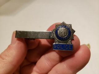 Vintage State Of Jersey Police Badge Tie Bar Clasp Clip Nj